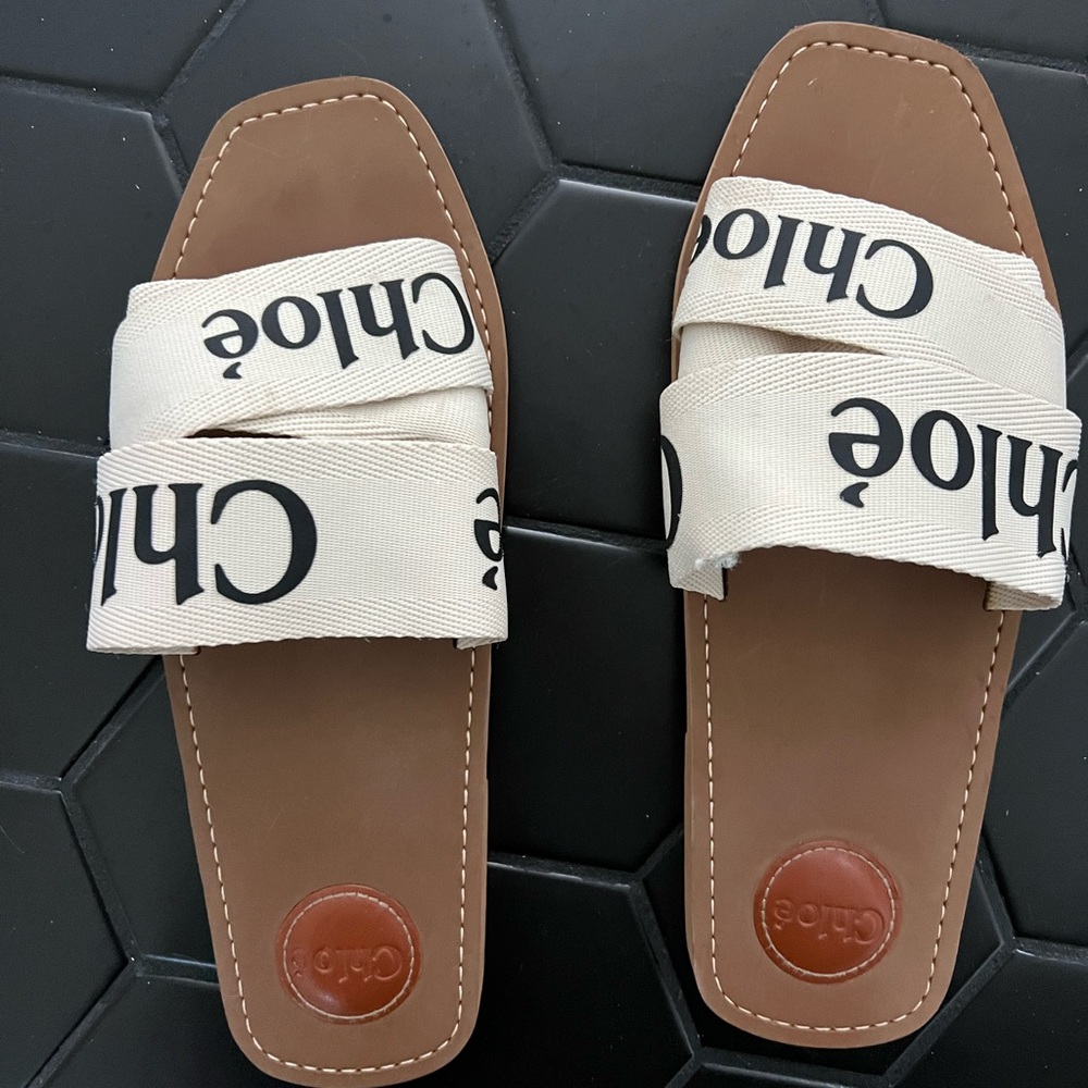 Chloé Women's Woody Logo Slide Sandals Size 42